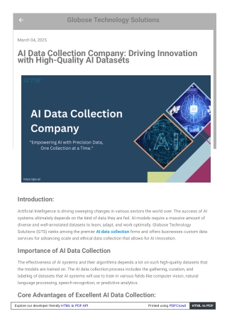 AI Data Collection Company Driving Innovation with High-Quality AI Datasets