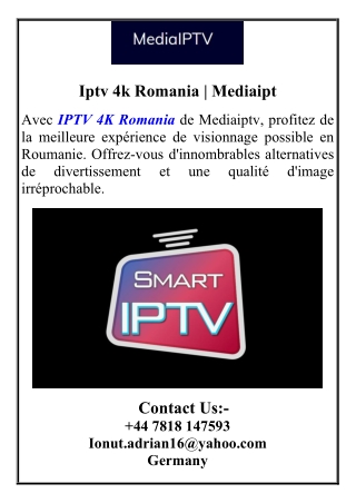 Iptv 4k Romania  Mediaipt