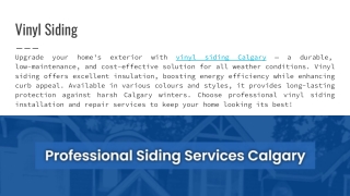 Vinyl Siding Calgary