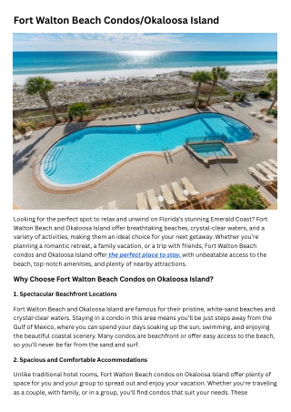 Fort Walton Beach CondosOkaloosa Island