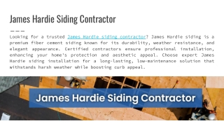 James Hardie Siding Contractor