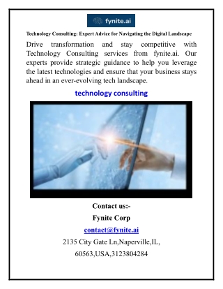 Technology Consulting Expert Advice for Navigating the Digital Landscape
