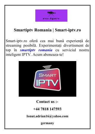 Smartiptv Romania  Smart-iptv.ro