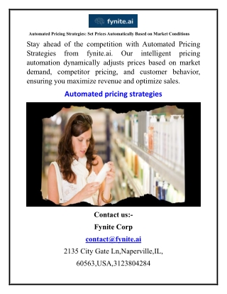 Automated Pricing Strategies Set Prices Automatically Based on Market Conditions