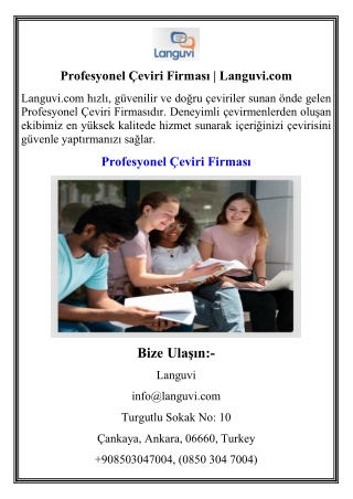 Profesyonel Çeviri Firması  Languvi.com