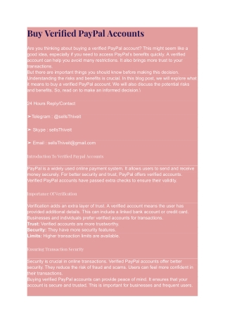 Buy Verified PayPal Accounts