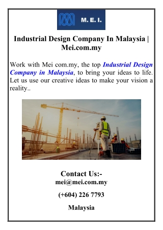 Industrial Design Company In Malaysia | Mei.com.my