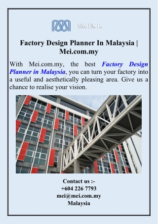 Factory Design Planner In Malaysia Mei.com.my