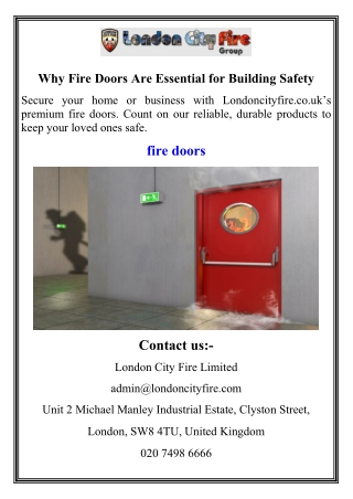 Why Fire Doors Are Essential for Building Safety