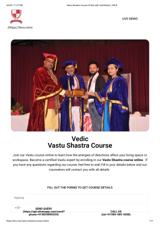 Vastu Shastra course | Bharitya Institute Of Vedic Science
