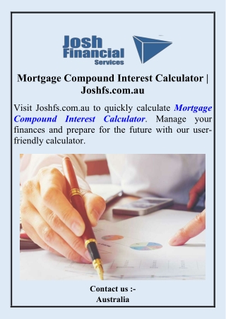 Mortgage Compound Interest Calculator  Joshfs.com.au