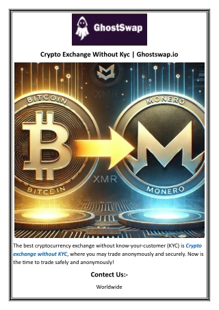 Crypto Exchange Without Kyc  Ghostswap.io