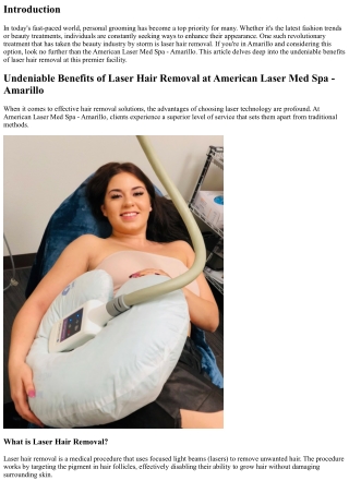 Undeniable Benefits of Laser Hair Removal at American Laser Med Spa - Amarillo