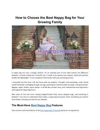 How to Choose the Best Nappy Bag for Your Growing Family
