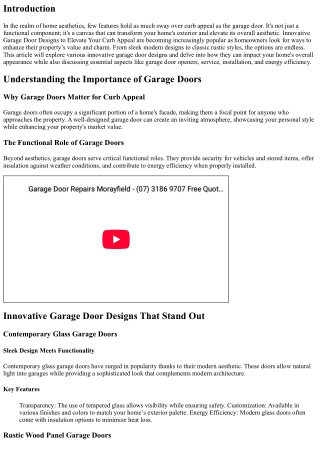 Innovative Garage Door Designs to Elevate Your Curb Appeal