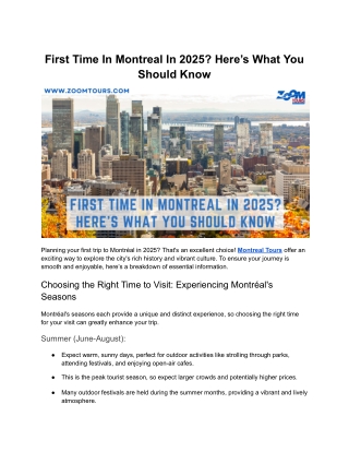 First Time In Montreal In 2025? Here’s What You Should Know