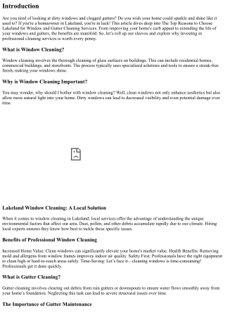 The Top Reasons to Choose Lakeland for Window and Gutter Cleaning Services