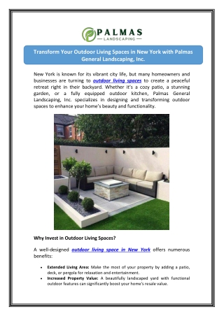 Design Dream Outdoor Living Spaces in New York Today