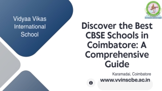 Discover the Best CBSE Schools in Coimbatore A Comprehensive Guide