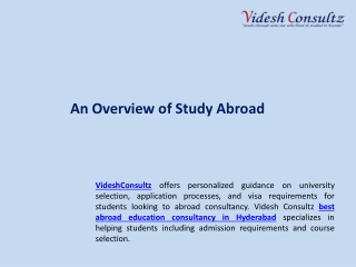 An Overview of Study Abroad