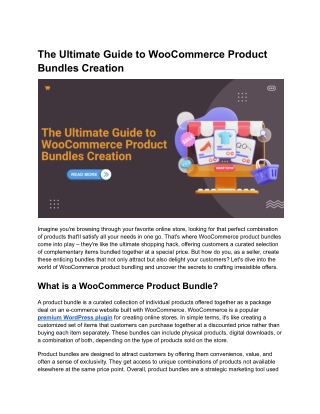 The Ultimate Guide to WooCommerce Product Bundles Creation