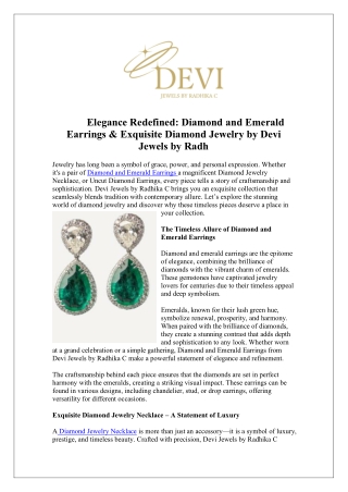Diamond and Emerald Earrings