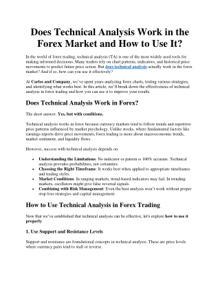 Does Technical Analysis Work in the Forex Market and How to Use It