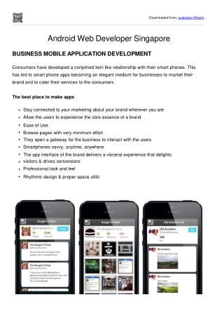 Android Web Developer Singapore