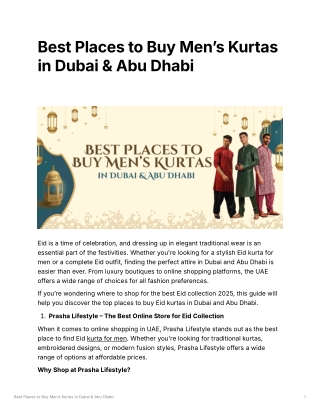 Best Places to Buy Men’s Kurtas in Dubai & Abu Dhabi