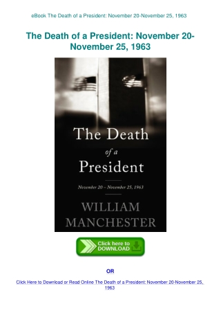 eBook The Death of a President November 20-November 25  1963