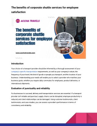 The benefits of corporate shuttle services for employee satisfaction