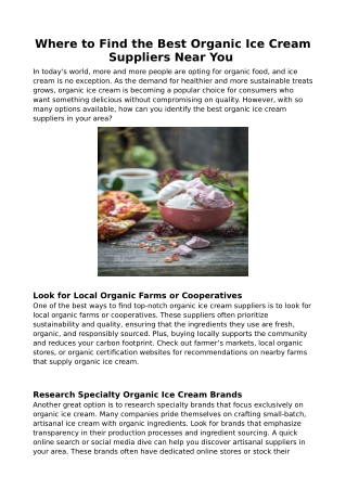 Where to Find the Best Organic Ice Cream Suppliers Near You