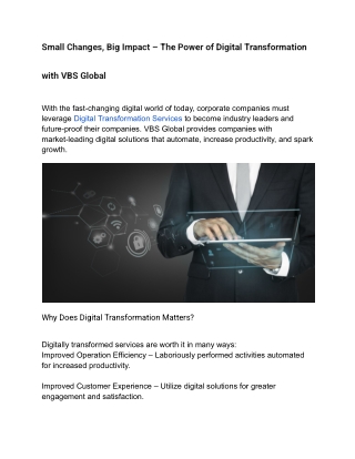 Small Changes, Big Impact – The Power of Digital Transformation with VBS Global (1)
