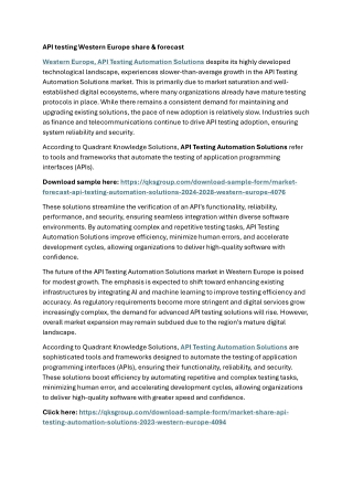 API Testing Automation solution Market: Growth, Challenges & Opportunities