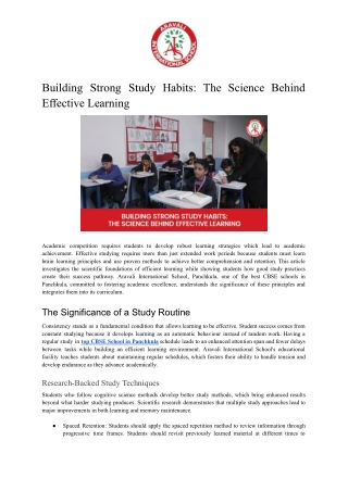Building Strong Study Habits_ The Science Behind Effective Learning