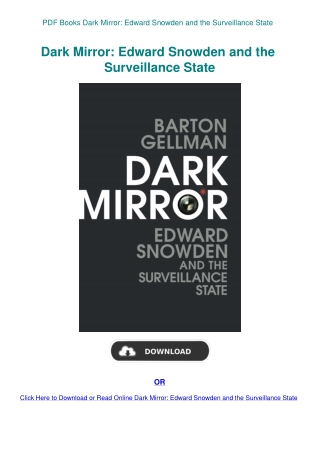 PDF Books Dark Mirror Edward Snowden and the Surveillance State