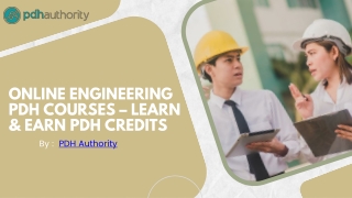 Online Engineering PDH Courses – Learn & Earn PDH Credits