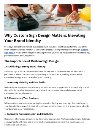 Why Custom Sign Design Matters: Elevating Your Brand Identity