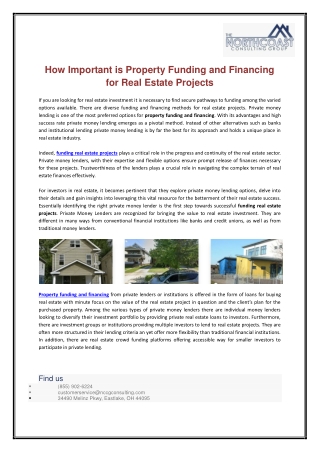 How Important is Property Funding and Financing for Real Estate Projects