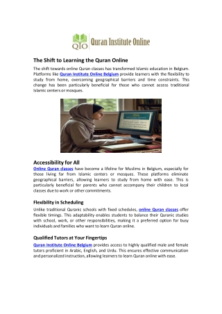 How Online Quran Classes Are Transforming Islamic Learning in Belgium