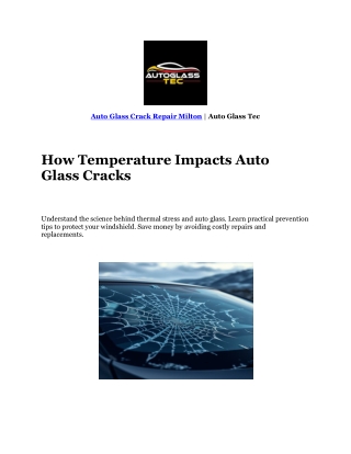 Auto Glass Crack Repair Milton