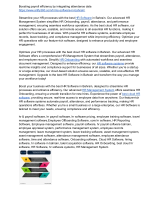 Efficient HR Management System for Bahrain Companies