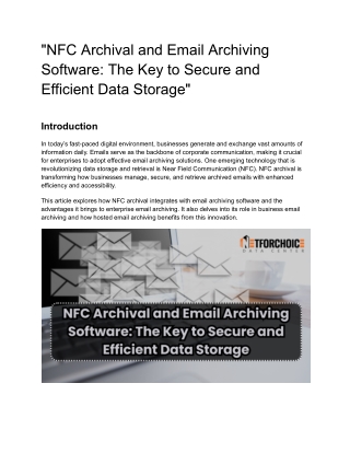 _NFC Archival and Email Archiving Software_ The Key to Secure and Efficient Data Storage_