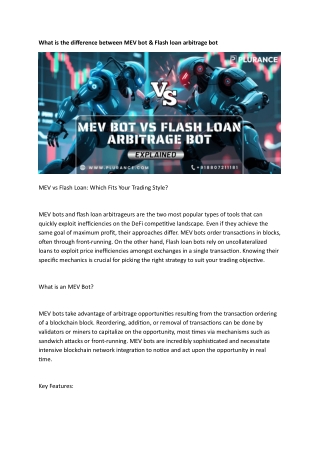 What is the difference between MEV bot and Flash loan arbitrage bot