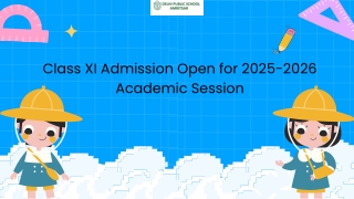 Class XI Admission Open for 2025-2026 Academic Session