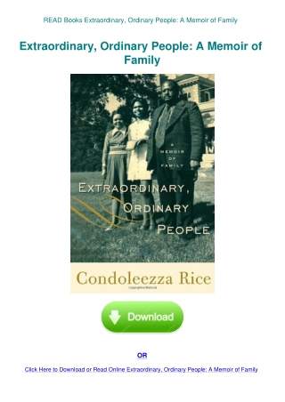 READ Books Extraordinary  Ordinary People A Memoir of Family