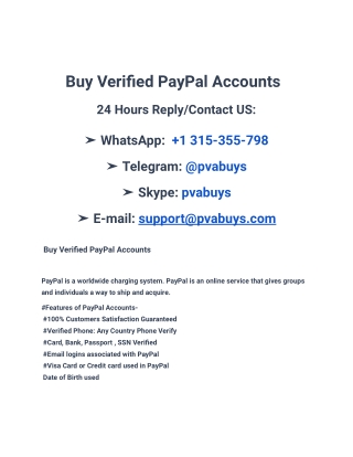Buy Verified PayPal Accounts