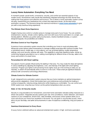 Luxury Home Automation