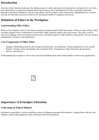 The Crossway of Principles and Profession Development: Why It Matters