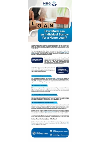 How Much can an Individual Borrow for a Home Loan?
